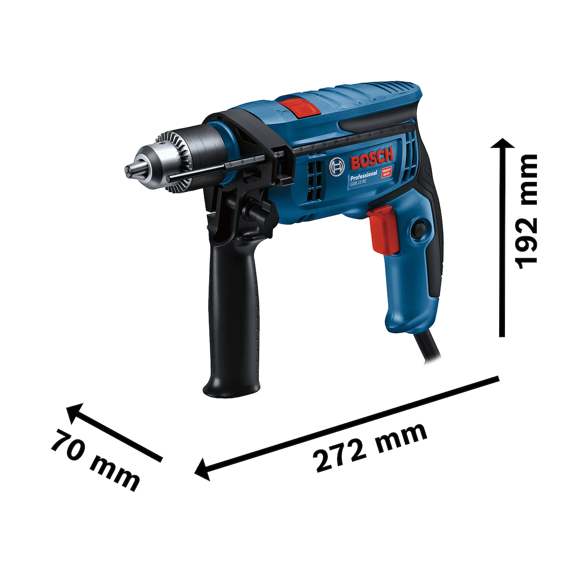 TALADRO PERCUTOR 1/2'' 750W + KIT 5 BROCAS BOSCH GSB 13 RE - 4