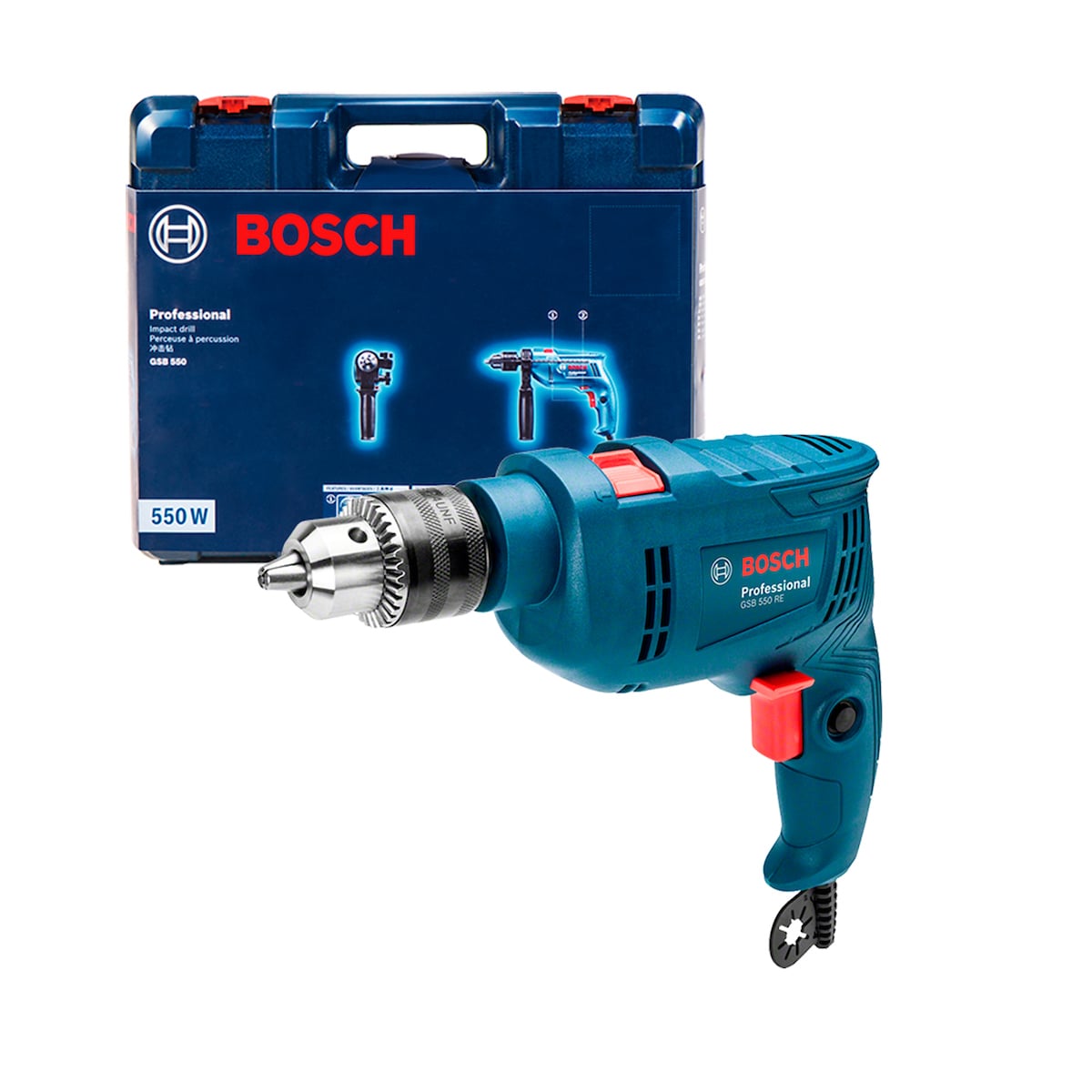 TALADRO PERCUTOR 1/2'' (13MM) 550W BOSCH GSB 550 RE - 1