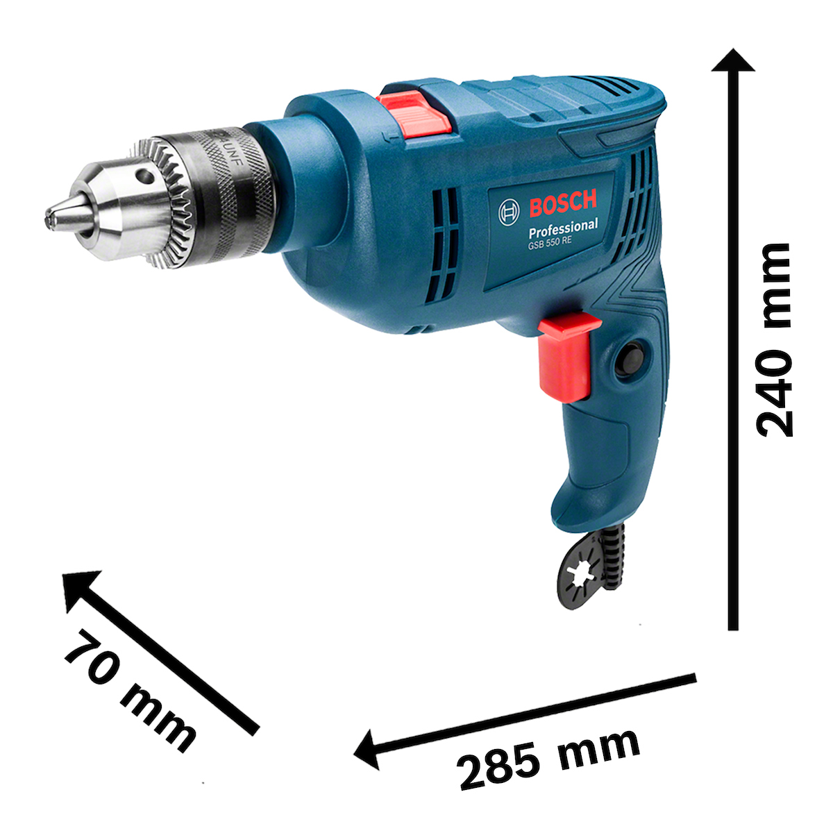 TALADRO PERCUTOR 1/2'' (13MM) 550W BOSCH GSB 550 RE - 4