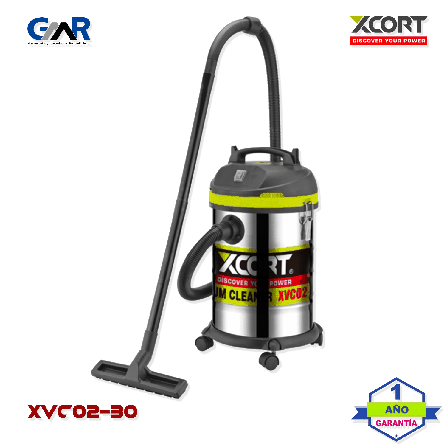 ASPIRADORA SECO/HÚMEDO 2000W 30 LITROS DOBLE FUNCIÓN XCORT XVC02-30 - 1