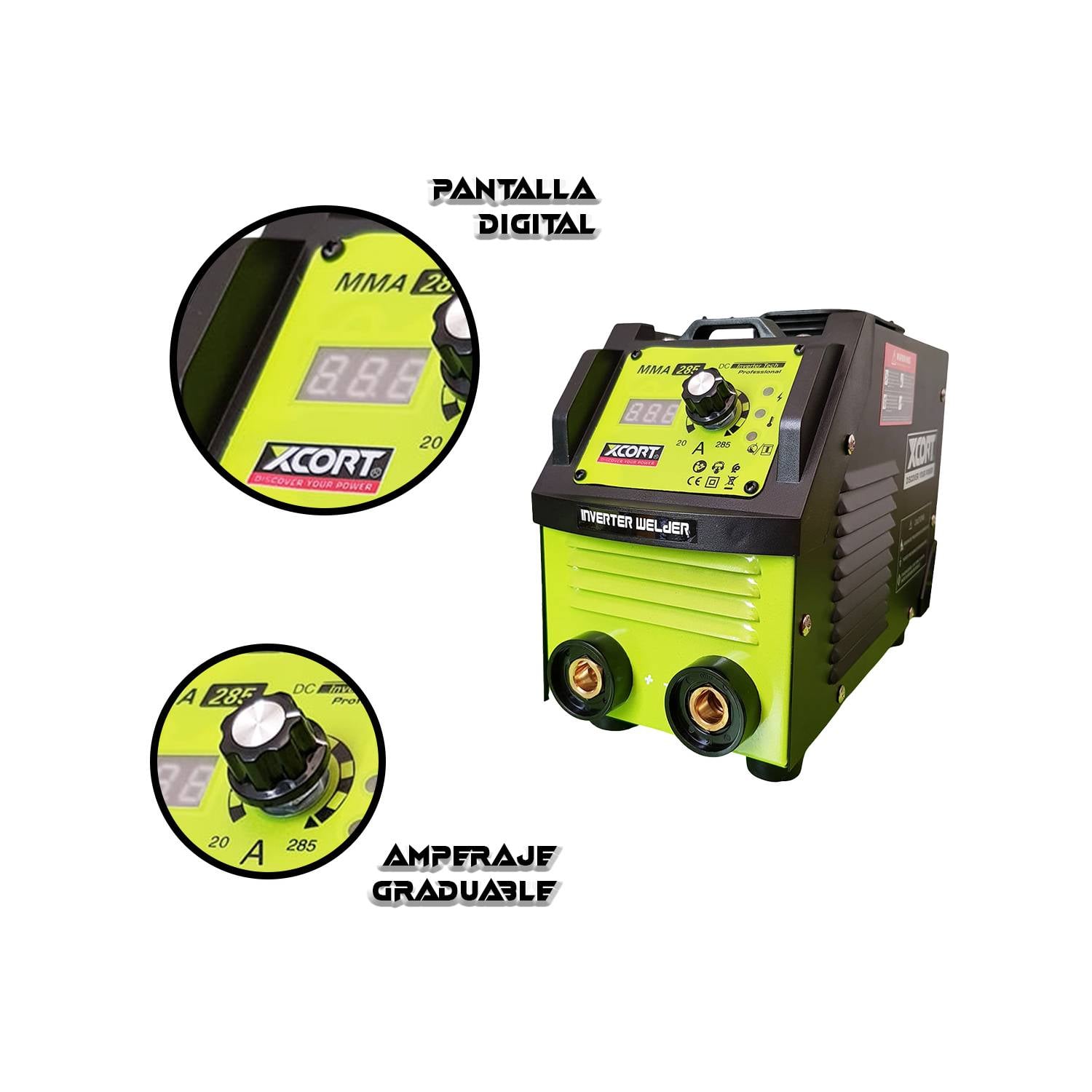 MÁQUINA DE SOLDAR 285AMP CON ACCESORIOS XCORT MMA-285 - 2