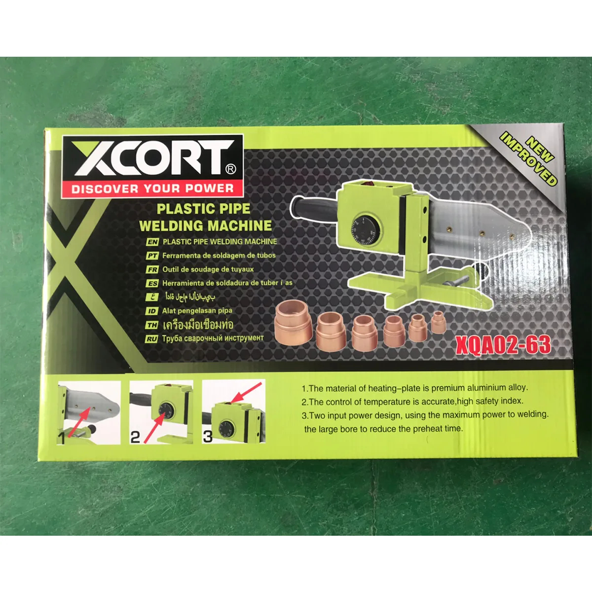 TERMOFUSORA XCORT XQA02-63 SOLDADOR TUBOS PLÁSTICOS 1500W - 6