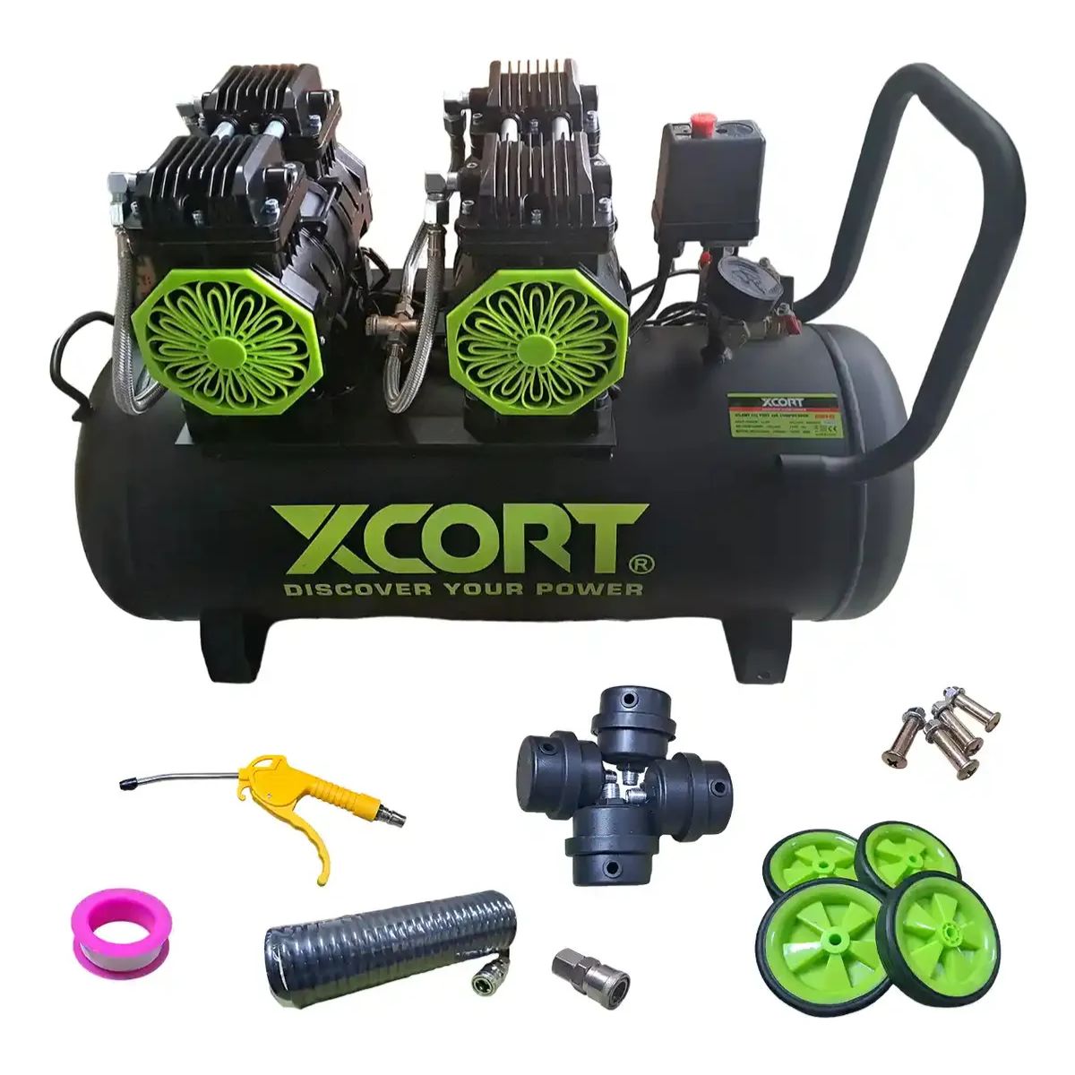 COMPRESORA SILENCIOSA SIN ACEITE 4.0 HP 60L XCORT XSC03-60 - 2