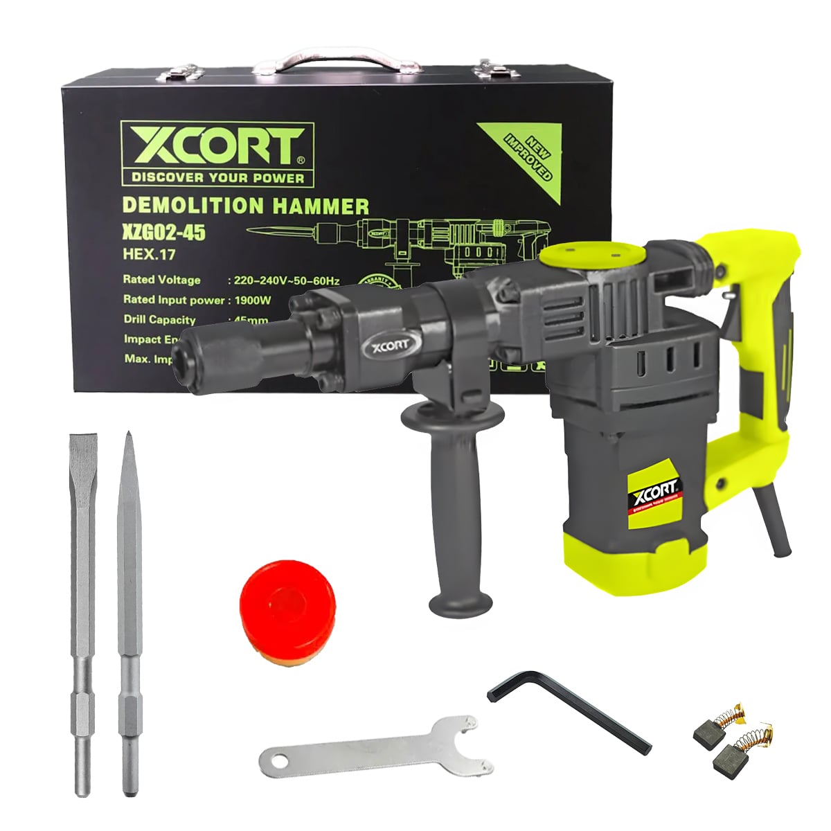 MARTILLO DEMOLEDOR HEXAGONAL 1900W 15J XCORT XZG02-45 - 1