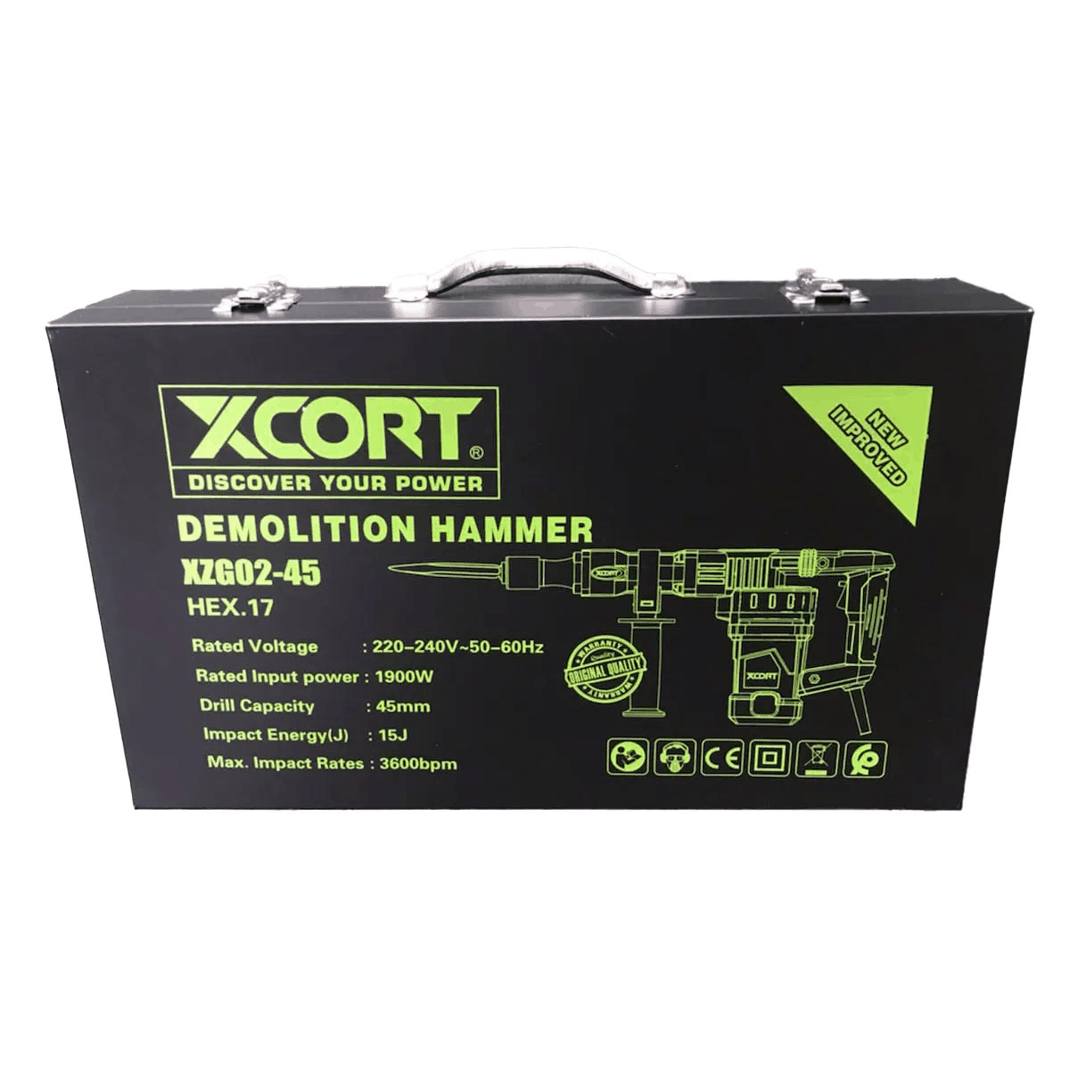 MARTILLO DEMOLEDOR HEXAGONAL 1900W 15J XCORT XZG02-45 - 4