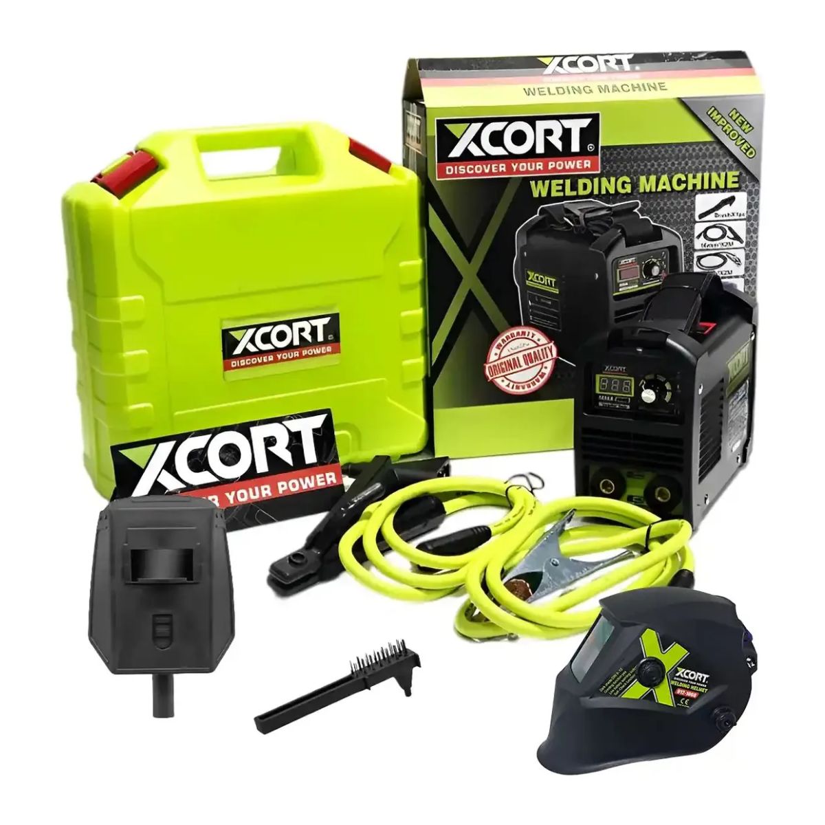 MÁQUINA DE SOLDAR MMA 200A CON CARETA FOTOSENSIBLE XCORT - 1