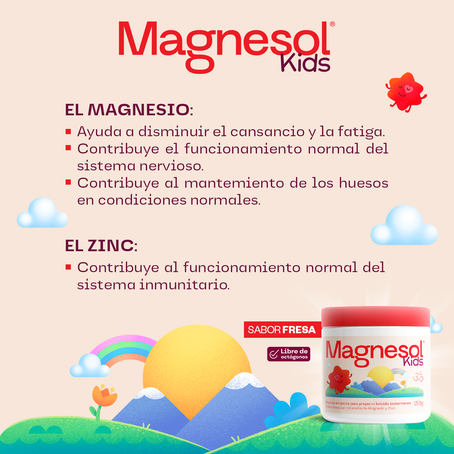 SUPLEMENTO MAGNESOL EFERVESCENTE LIMÓN 33 SOBRES + KIDS 150GR - 2