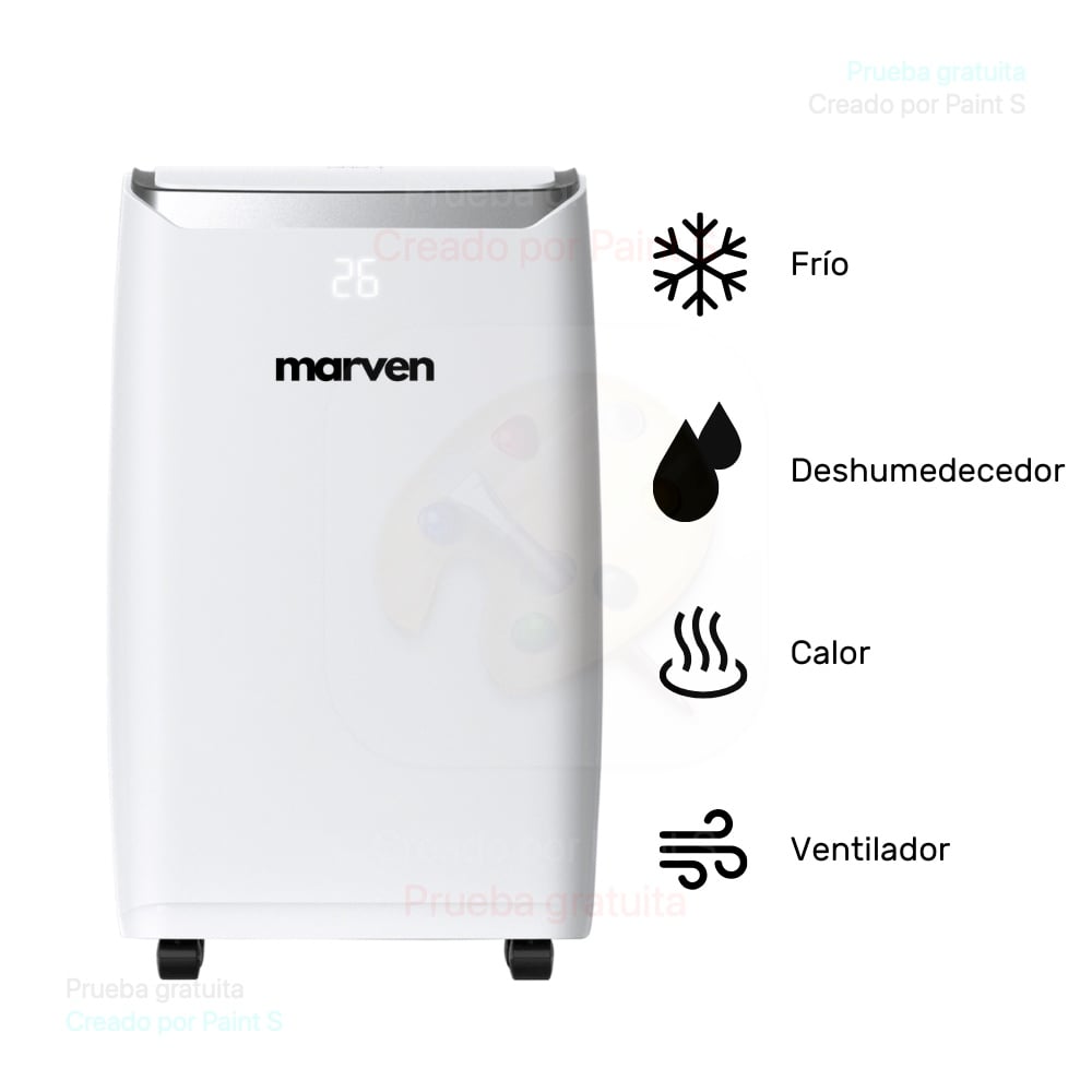 AIRE ACONDICIONADO PORTATIL MARVEN 4 EN 1 WIFI - 1