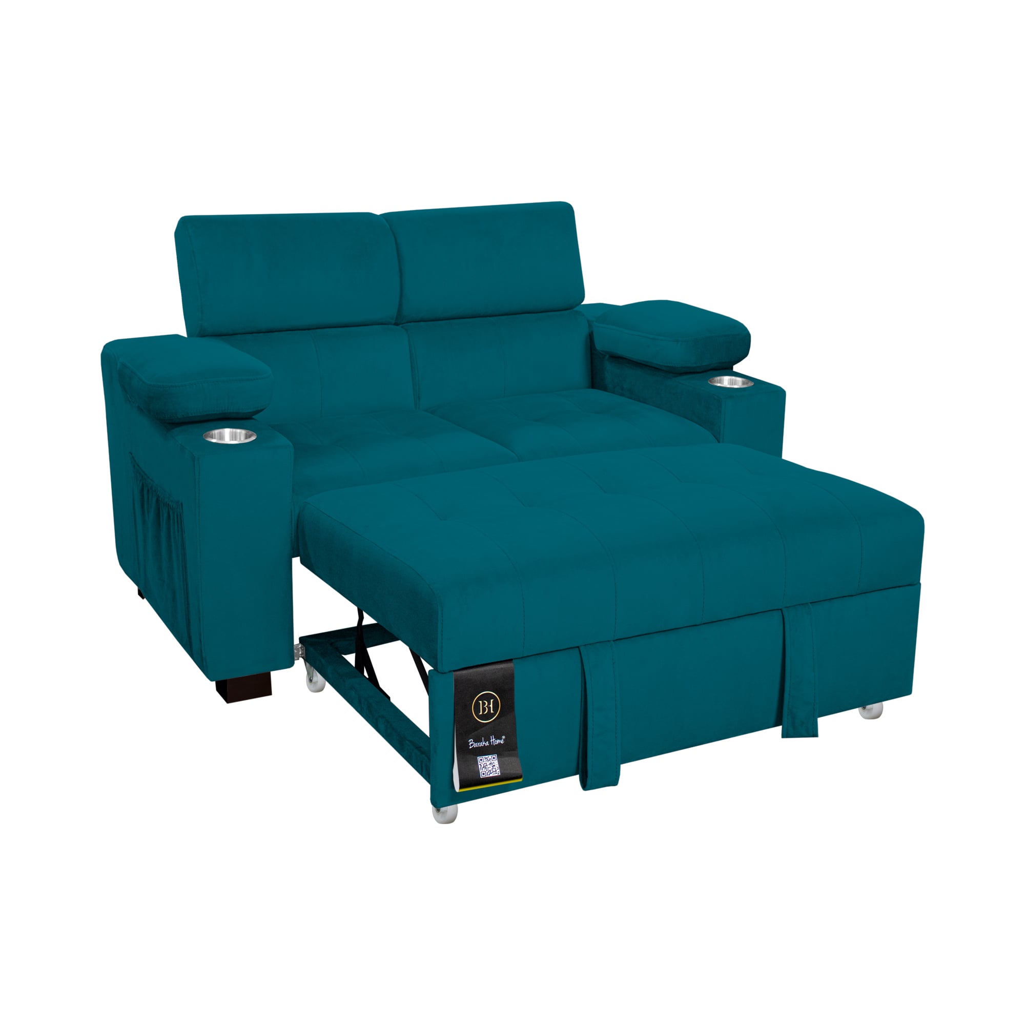 SOFÁ CAMA BARAKA HOME BALTIMORE CON PORTA VASOS Y BOLSILLO 2 PLZ - 2