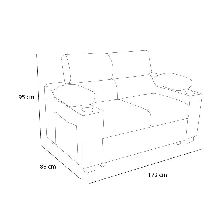 SOFÁ CAMA BARAKA HOME BALTIMORE CON PORTA VASOS Y BOLSILLO 2 PLZ - 4