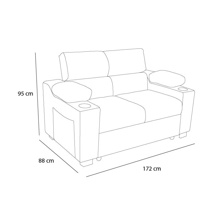 SOFÁ CAMA BARAKA HOME BALTIMORE CON PORTA VASOS Y BOLSILLO 2 PLZ - 5