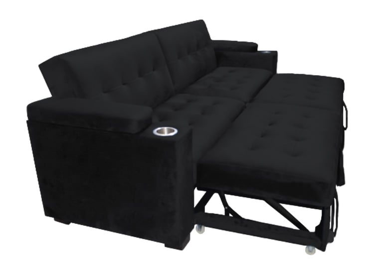 SOFA CAMA BARAKA HOME MADISON 2 CUERPOS CON PORTAVASO Y ALMACENAMIENTO KING - 1