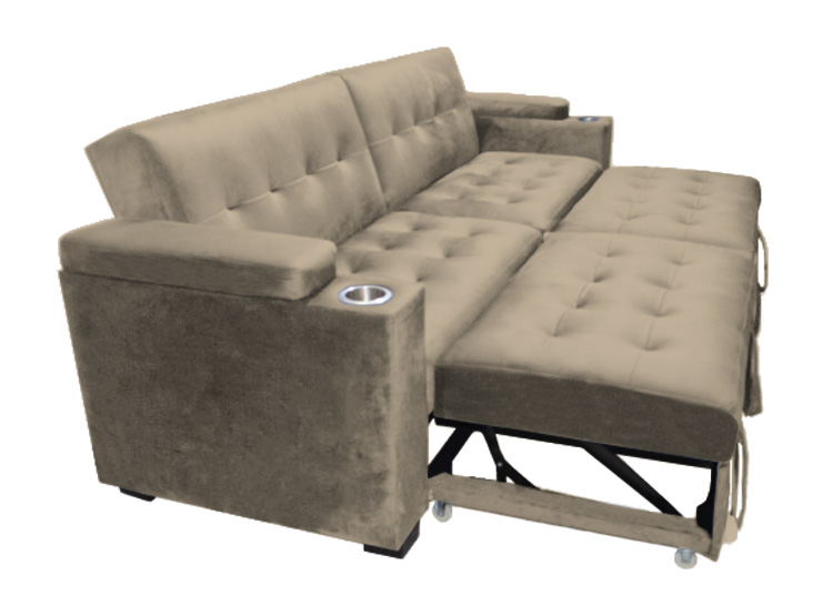 SOFA CAMA BARAKA HOME MADISON 2 CUERPOS CON PORTAVASO Y ALMACENAMIENTO KING - 1