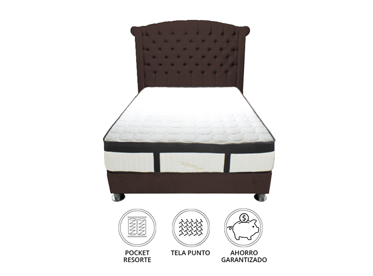 DORMITORIO BARAKA HOME COM0046 QUEEN PLATINIUM + ALMOHADA + COBERTOR - 1