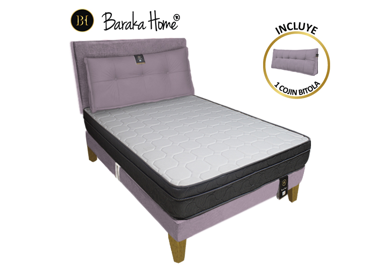 DORMITORIO BARAKA HOME TURIN SLIM 1.5 PLAZAS + CABECERA + COJIN BITOLA - 1
