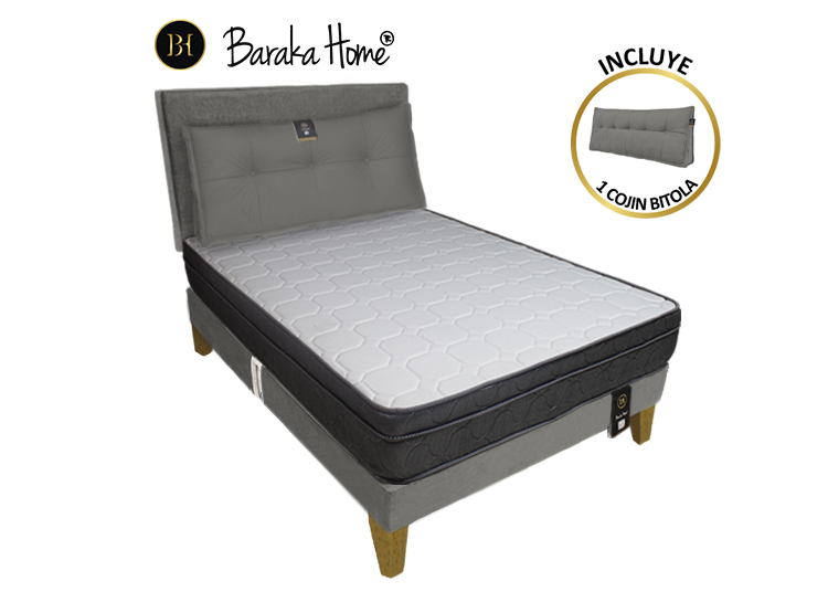 DORMITORIO BARAKA HOME TURIN SLIM 1.5 PLAZAS + CABECERA + COJIN BITOLA - 1