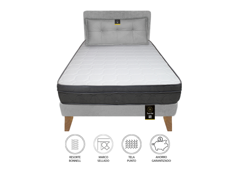 DORMITORIO BARAKA HOME TURIN SLIM 1.5 PLAZAS + CABECERA + COJIN BITOLA - 2