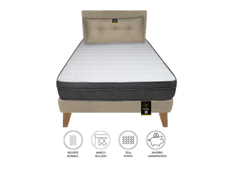 DORMITORIO BARAKA HOME TURIN SLIM 1.5 PLAZAS + CABECERA + COJIN BITOLA - 2