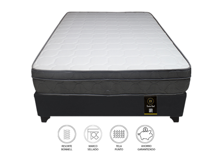 CAMA BARAKA HOME TURIN 2 PLAZAS + 2 ALMOHADAS CLARO - 2