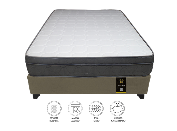 CAMA BARAKA HOME TURIN 2 PLAZAS + 2 ALMOHADAS CLARO - 2