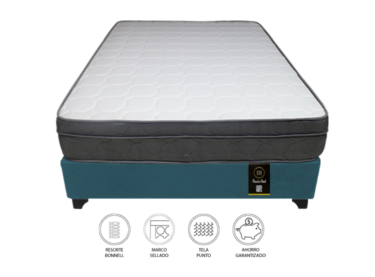 CAMA BARAKA HOME TURIN 2 PLAZAS + 2 ALMOHADAS CLARO - 2