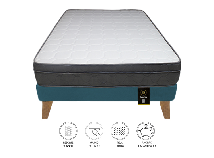 CAMA BARAKA HOME TURIN SLIM 2 PLAZAS + 2 ALMOHADAS - 2
