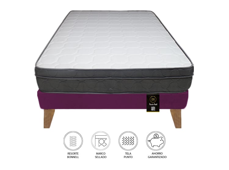 CAMA BARAKA HOME TURIN SLIM 2 PLAZAS + 2 ALMOHADAS - 2