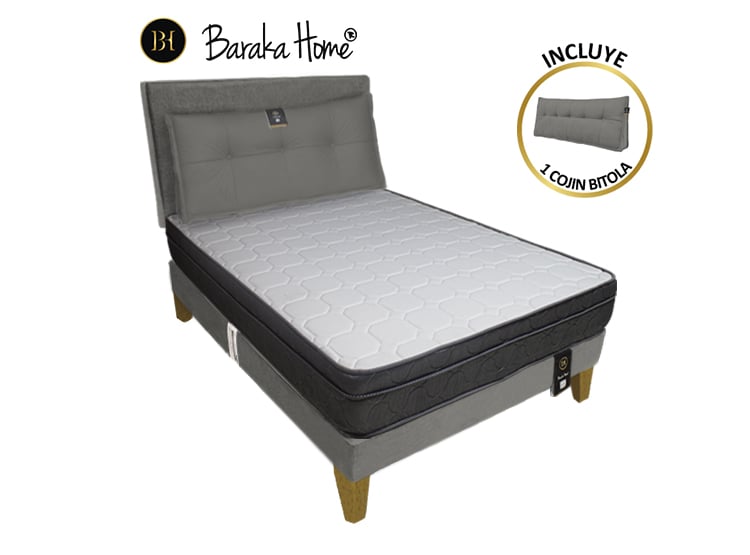 DORMITORIO BARAKA HOME TURIN SLIM 2 PLAZAS + CABECERA + COJIN BITOLA - 1