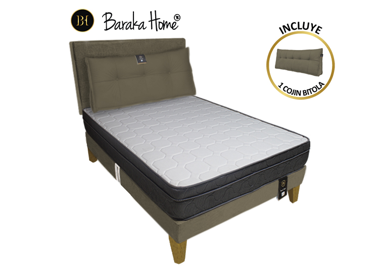 DORMITORIO BARAKA HOME TURIN SLIM 2 PLAZAS + CABECERA + COJIN BITOLA - 1