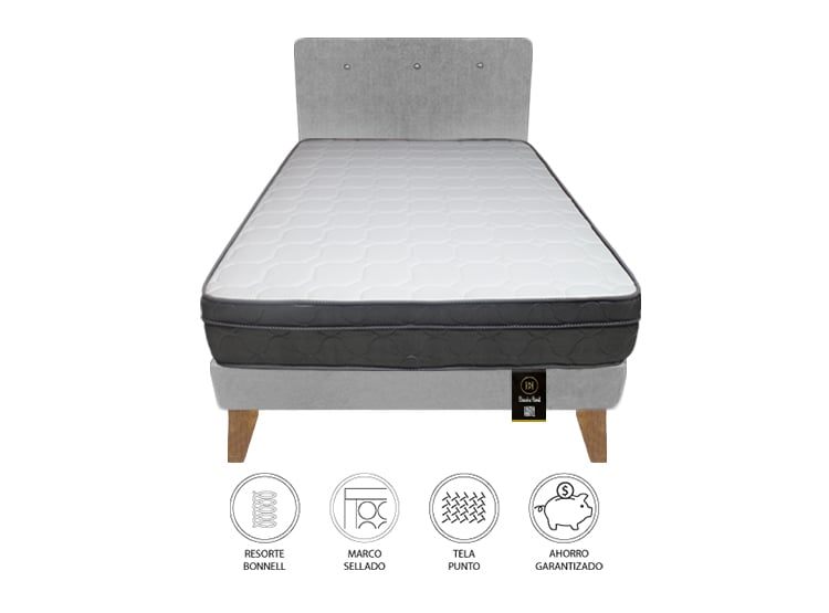DORMITORIO BARAKA HOME TURIN SLIM 2 PLAZAS + CABECERA + 2 ALMOHADAS - 2