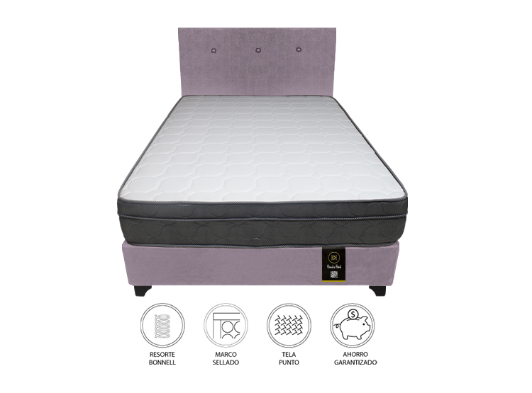 DORMITORIO BARAKA HOME TURIN 2 PLAZAS + CABECERA + 2 ALMOHADAS - 2