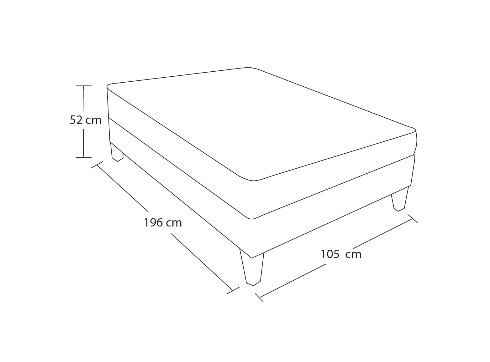 CAMA BARAKA HOME TURIN SLIM 1.5 PLAZAS + 1 ALMOHADA - 3