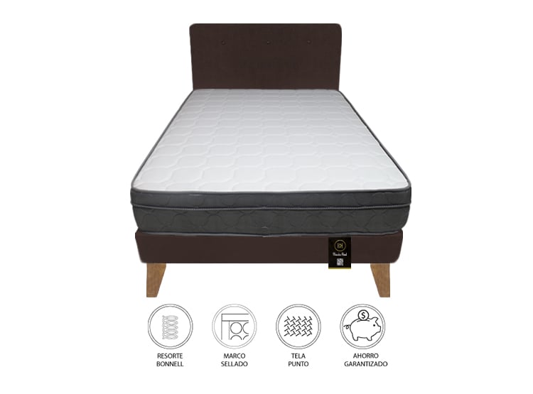DORMITORIO BARAKA HOME TURIN SLIM 1.5 PLAZAS + CABECERA + 1 ALMOHADA - 2