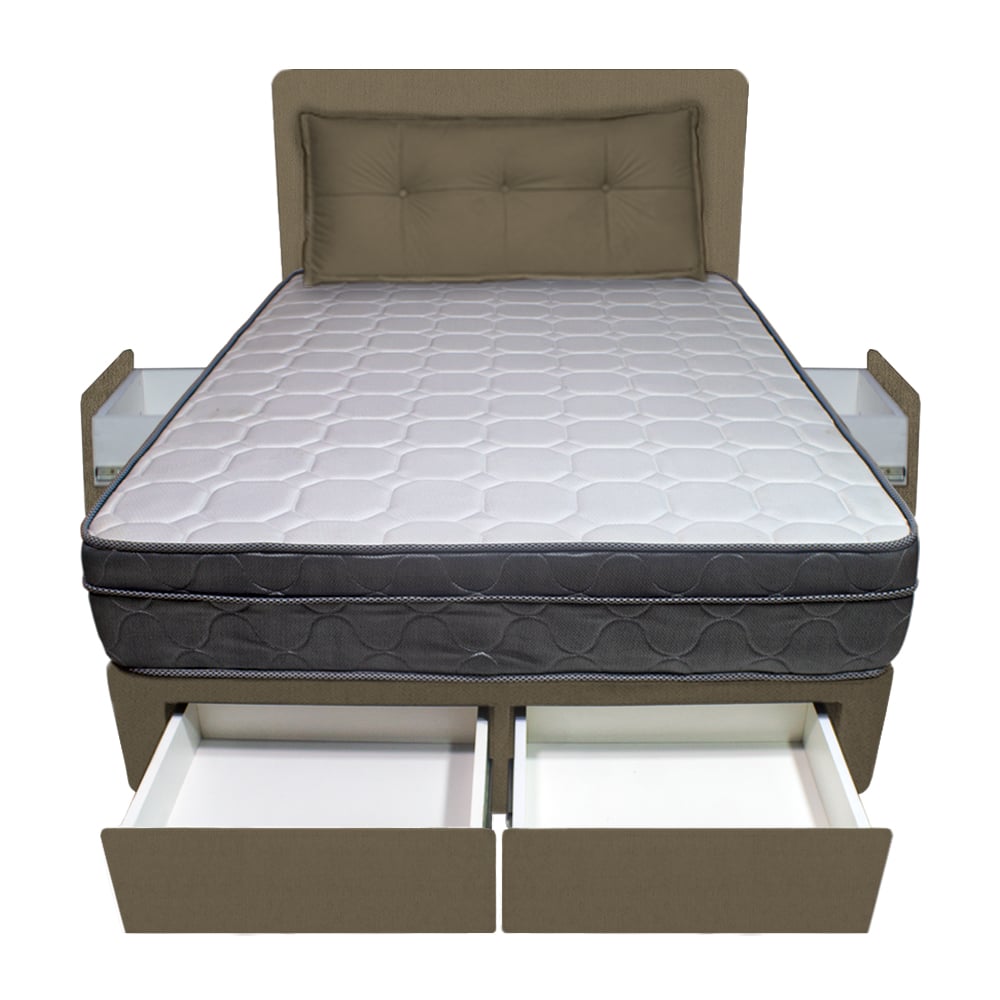 DORMITORIO BARAKA HOME TURIN 1.5 PLAZAS + 4 CAJONES + CABECERA + COJIN BITOLA - 1