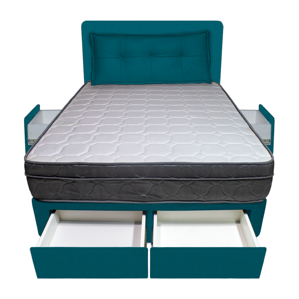 DORMITORIO BARAKA HOME TURIN 2 PLAZAS + 4 CAJONES + CABECERA + COJIN BITOLA - 1