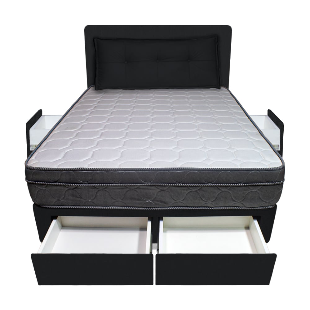 DORMITORIO BARAKA HOME TURIN 2 PLAZAS + 4 CAJONES + CABECERA + COJIN BITOLA - 1