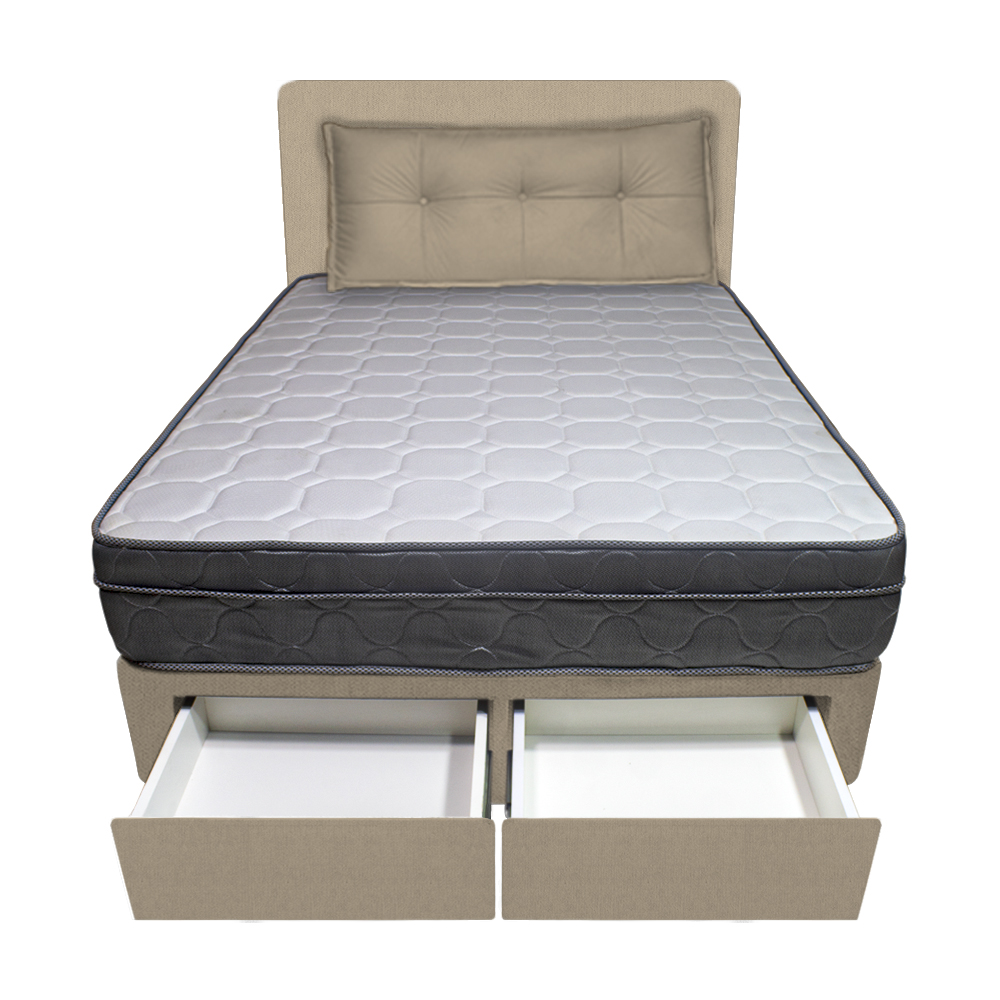 DORMITORIO BARAKA HOME TURIN 1.5 PLAZAS + 2 CAJONES + CABECERA + COJIN BITOLA - 1
