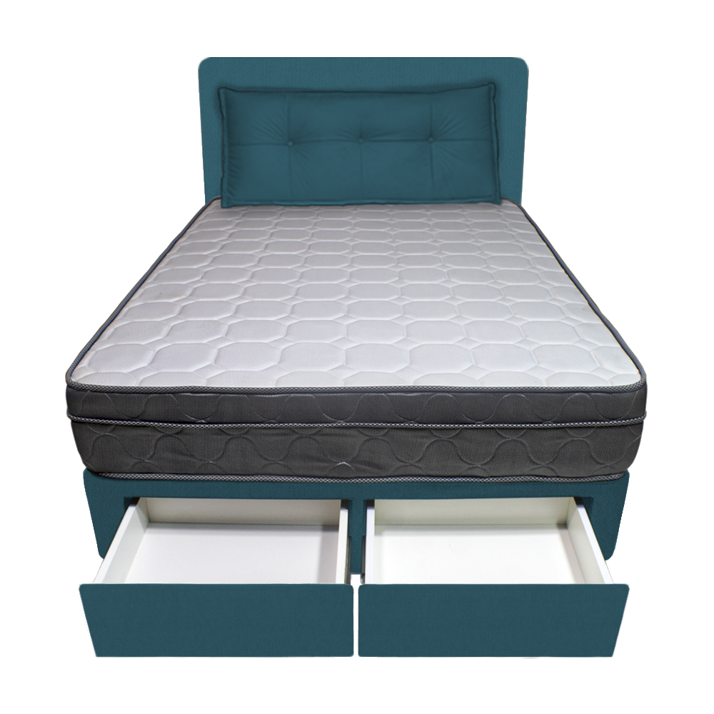 DORMITORIO BARAKA HOME TURIN 1.5 PLAZAS + 2 CAJONES + CABECERA + COJIN BITOLA - 1
