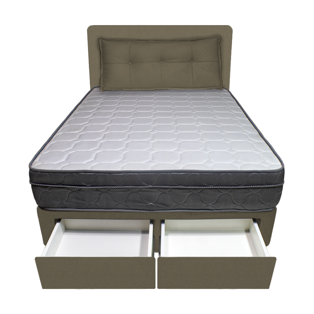 DORMITORIO BARAKA HOME TURIN 1.5 PLAZAS + 2 CAJONES + CABECERA + COJIN BITOLA - 1