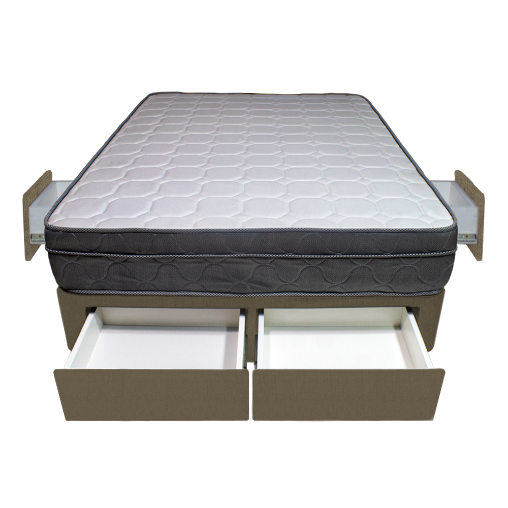 CAMA BARAKA HOME TURIN 2 PLAZAS + 4 CAJONES + 2 ALMOHADAS - 1