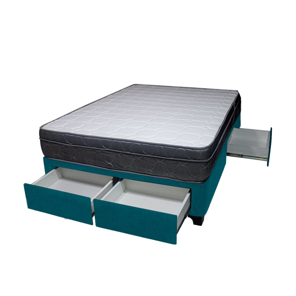 CAMA BARAKA HOME TURIN 2 PLAZAS + 4 CAJONES + 2 ALMOHADAS - 2