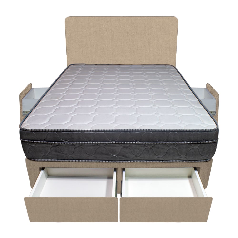 DORMITORIO BARAKA HOME TURIN 2 PLAZAS + 4 CAJONES + CABECERA + 2 ALMOHADAS - 1