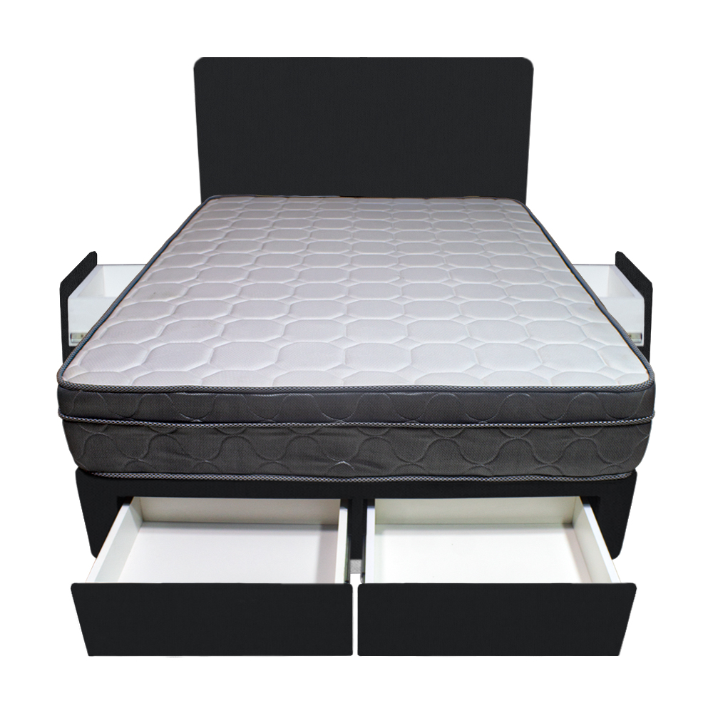 DORMITORIO BARAKA HOME TURIN 2 PLAZAS + 4 CAJONES + CABECERA + 2 ALMOHADAS - 1