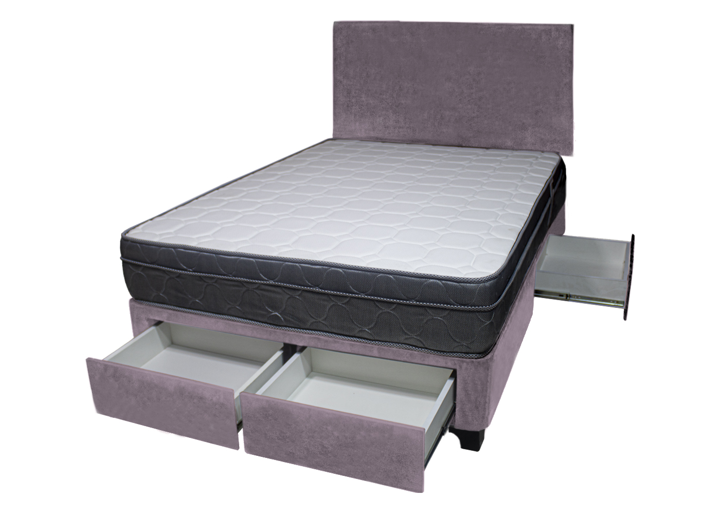 DORMITORIO BARAKA HOME TURIN 2 PLAZAS + 4 CAJONES + CABECERA + 2 ALMOHADAS - 2