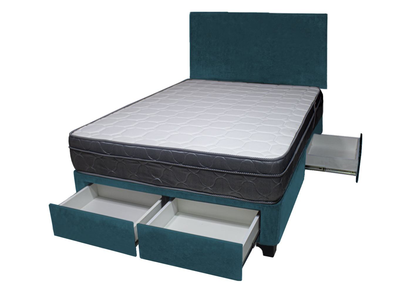 DORMITORIO BARAKA HOME TURIN 2 PLAZAS + 4 CAJONES + CABECERA + 2 ALMOHADAS - 2