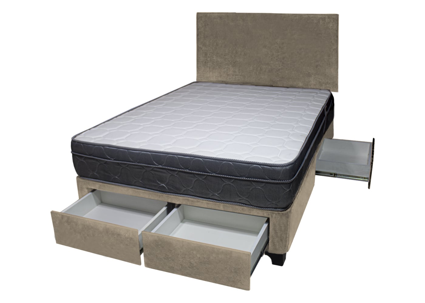 DORMITORIO BARAKA HOME TURIN 2 PLAZAS + 4 CAJONES + CABECERA + 2 ALMOHADAS - 2