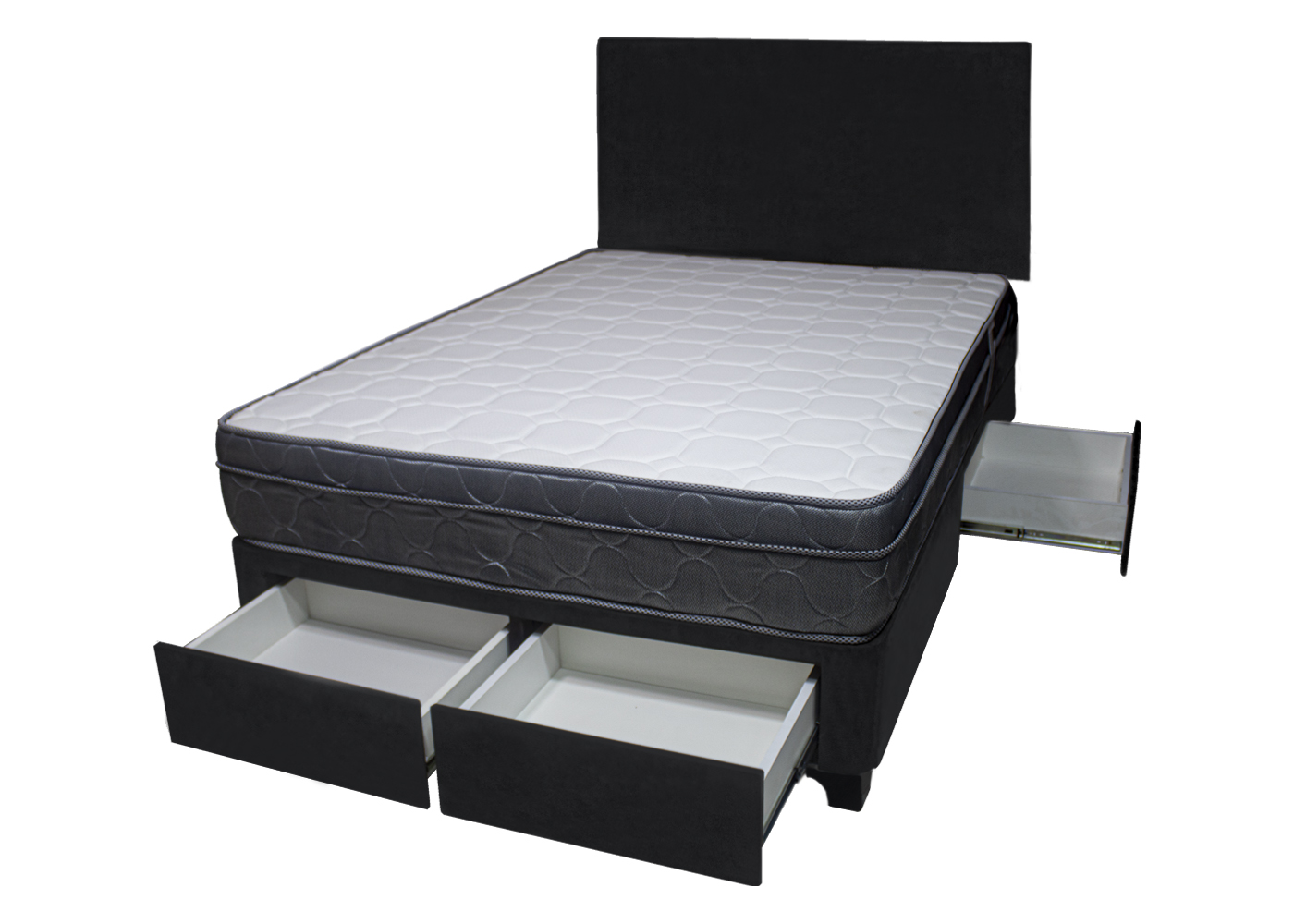 DORMITORIO BARAKA HOME TURIN 2 PLAZAS + 4 CAJONES + CABECERA + 2 ALMOHADAS - 2