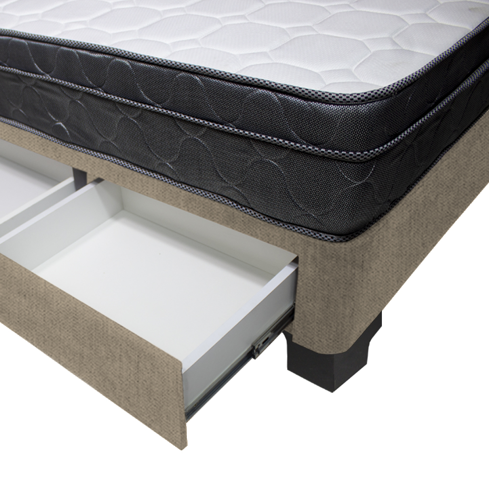 DORMITORIO BARAKA HOME TURIN 2 PLAZAS + 4 CAJONES + CABECERA + 2 ALMOHADAS - 3