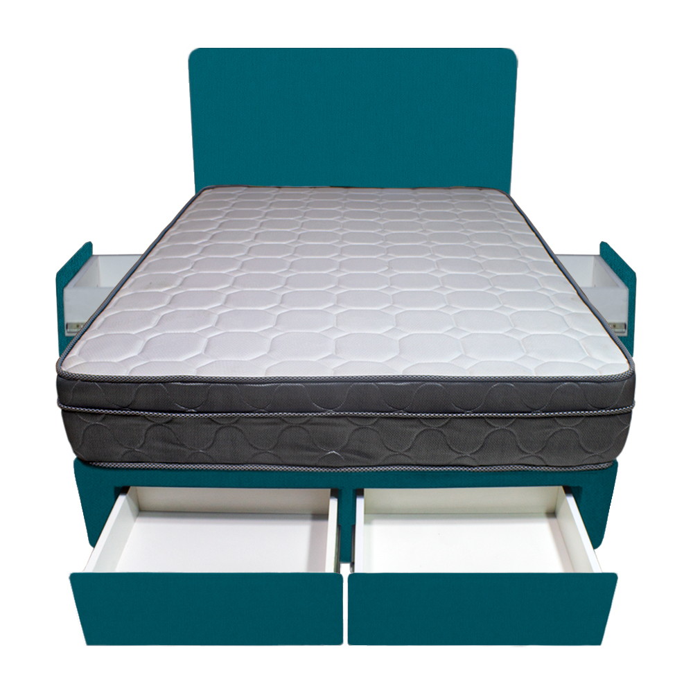 DORMITORIO BARAKA HOME TURIN 1.5 PLAZAS + 4 CAJONES + CABECERA + 1 ALMOHADA - 1