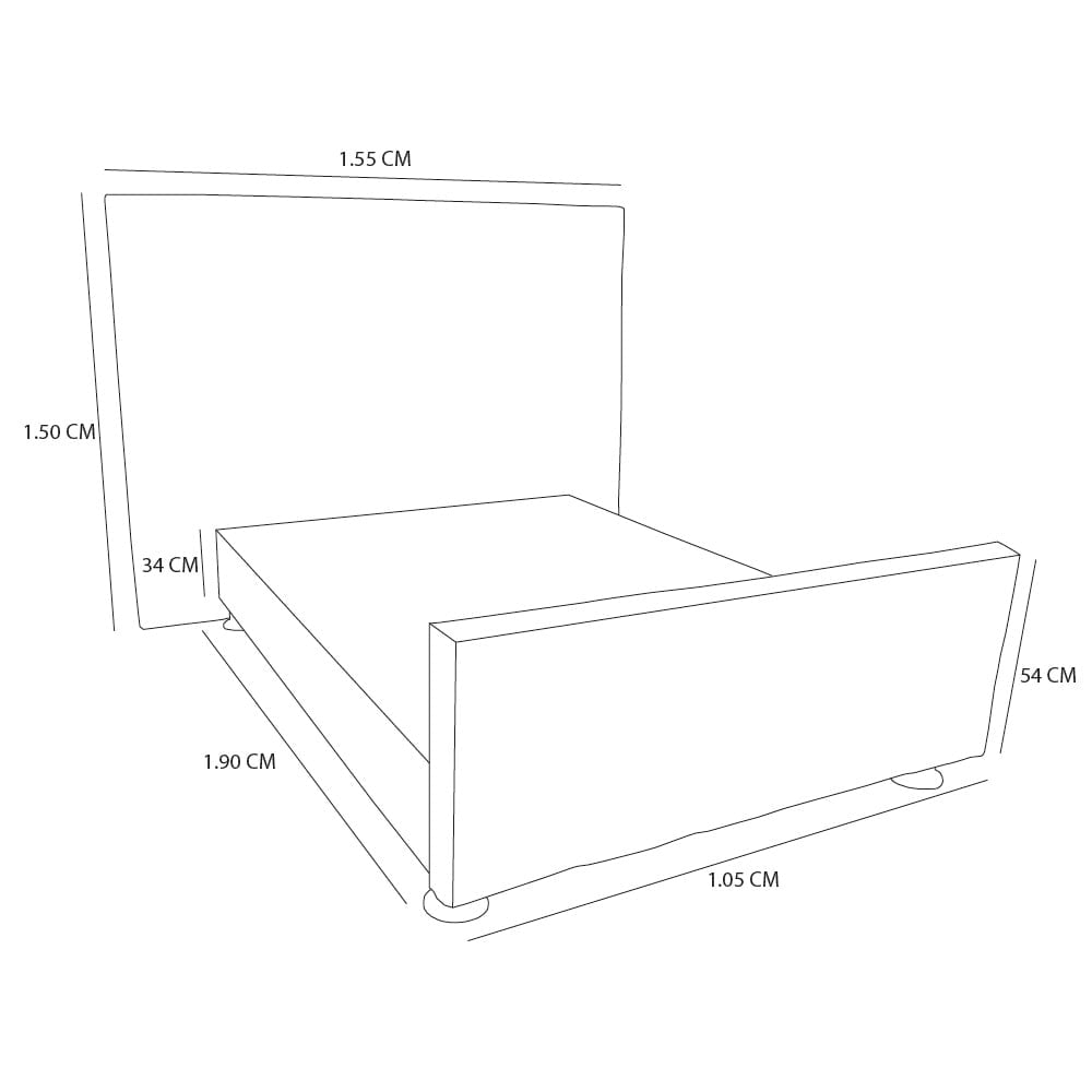 DORMITORIO BARAKA HOME THRONE 1.5 PLAZAS PIECERA TELA PRANNA - 3